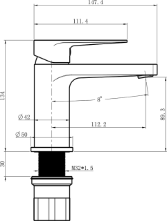 Смеситель для раковины Stworki Берген S21010CR хром